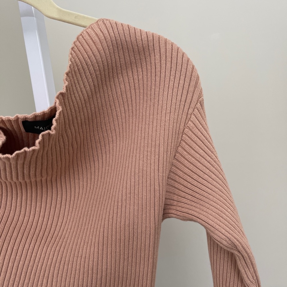Majorelle Sweaters Beige Ribbed Off -Shoulder Sweater - Picture 5 of 6